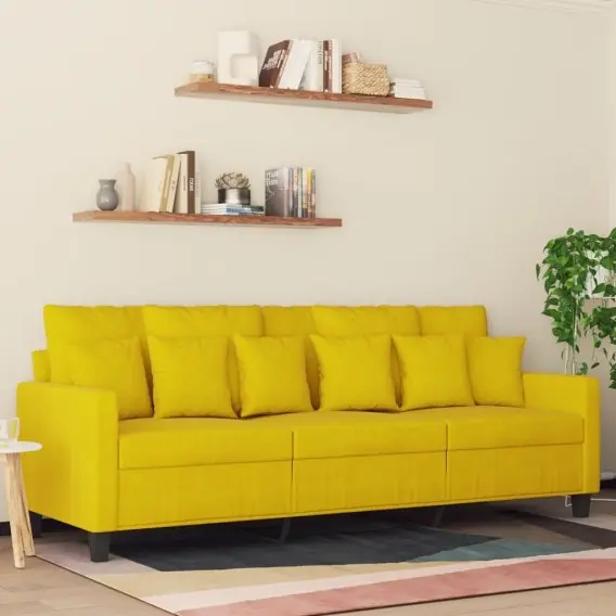 Sofa 3-osobowa, żółty, 180 cm, tapicerowana aksamitem Lumarko! - Hurtownia wielobranżowa Lumarko Kup teraz