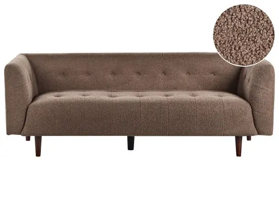 Sofa dla 3 osób BYSKE Boucle Brązowy Lumarko Premium