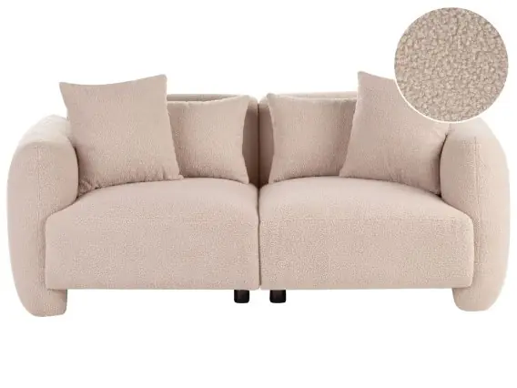 Sofa dla 3 osób EKENES Boucle Beżowy - Hurtownia wielobranżowa Lumarko Cena promocyjna