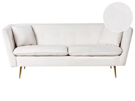Sofa FREDERICA 3-osobowa Złamana biel Boucle Lumarko Nowość