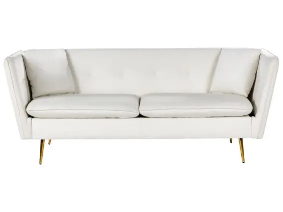 Sofa dla 3 osób FREDERICA Welur Złamana biel Lumarko Bestseller