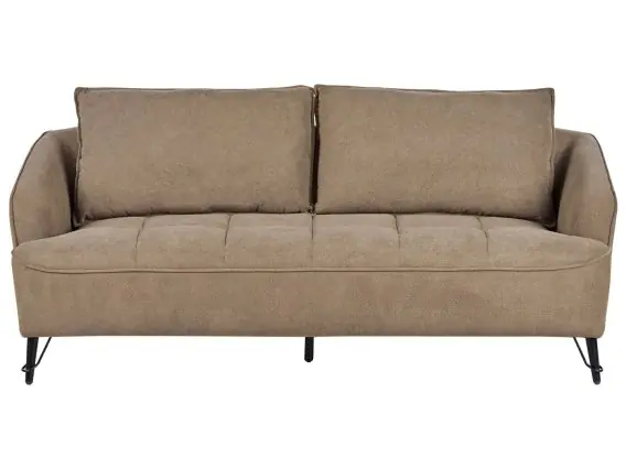 Sofa dla 3 osób HOBRO Jasnobrązowy Tkanina Drewno Lumarko Darmowy zwrot