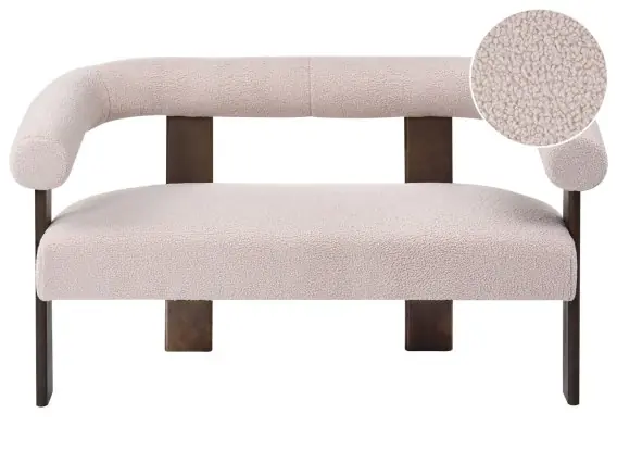 Szybka dostawa Sofa dla 2 osób ILBRO Boucle Ciemny brąz/ beżowy - Hurtownia wielobranżowa Lumarko
