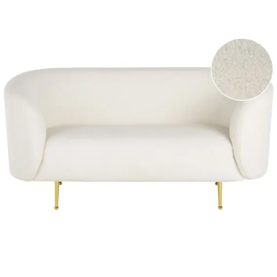 Sofa dwuosobowa boucle biała LOEN Lumarko Popularny