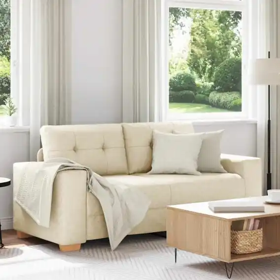 Sofa dwuosobowa obity lnem, 140 cm Lumarko! Lumarko! - Hurtownia wielobranżowa Lumarko Dostępne od ręki
