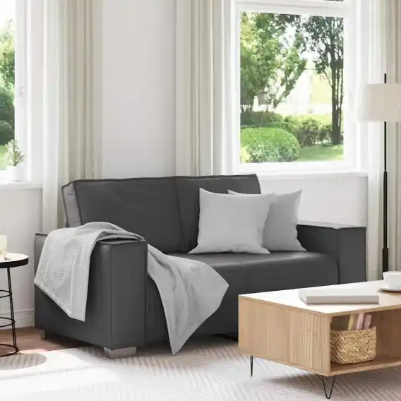 Sofa dwuosobowa Szara 120 cm z ekoskóry Lumarko! - Hurtownia wielobranżowa Lumarko Rabat
