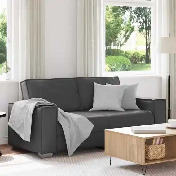 Sofa Dwuosobowa Szara 140 cm z Ekoskóry Lumarko! - Hurtownia wielobranżowa Lumarko Bezpieczna płatność