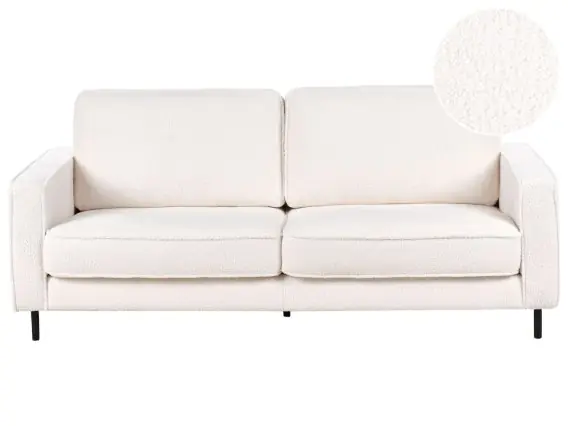 Super okazja Sofa dla 3 osób SAVALEN Boucle Biały Lumarko