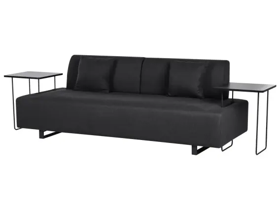 Oferta limitowana Sofa dla 3 osób SOKNA Czarny ze stolikami Lumarko
