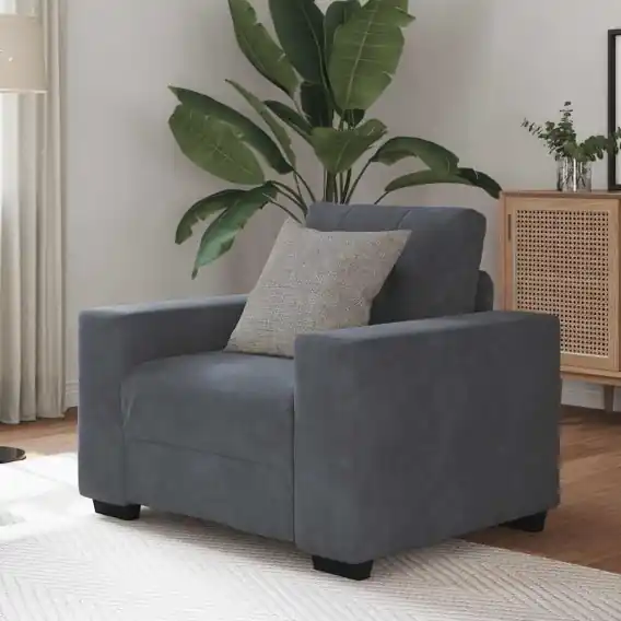 Hit sprzedaży Sofa Fotel Ciemnoszary 60 cm Aksamit Lumarko! - Hurtownia wielobranżowa Lumarko