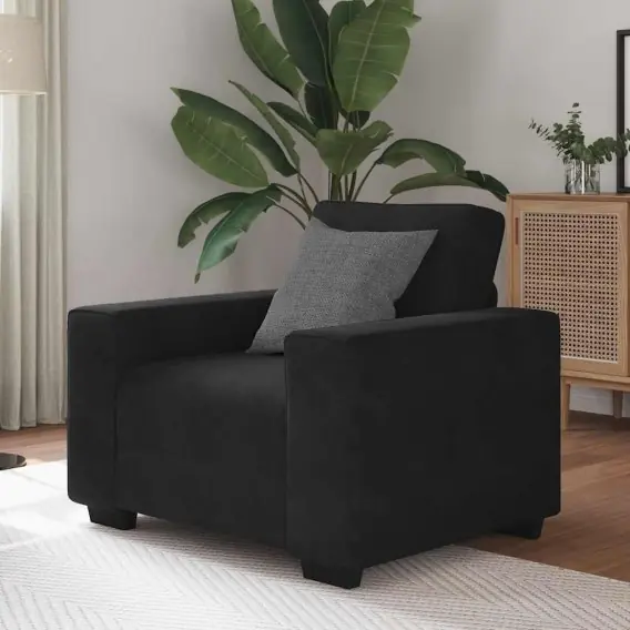 Obniżka ceny Sofa Fotel Czarny 60 cm Aksamit Lumarko! - Hurtownia wielobranżowa Lumarko