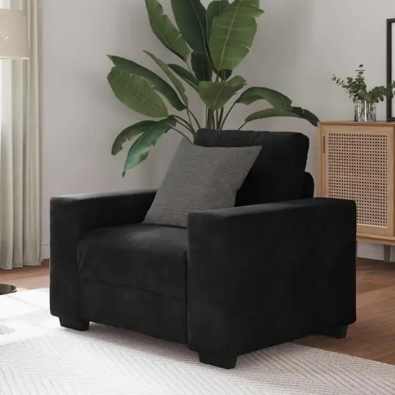 Nie przegap Sofa Fotel Czarny 60 cm Aksamit Lumarko! - Hurtownia wielobranżowa Lumarko