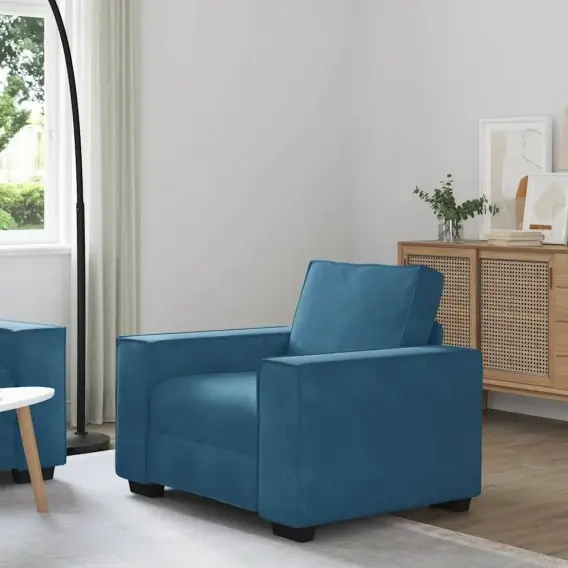 Sofa Fotel Niebieski 60 cm Aksamit Lumarko! - Hurtownia wielobranżowa Lumarko Łatwy zwrot