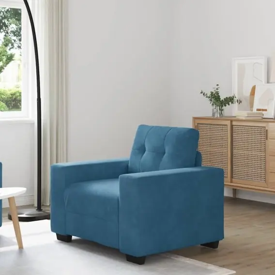 Oferta czasowa Sofa Fotel Niebieski 60 cm Aksamit Lumarko! - Hurtownia wielobranżowa Lumarko