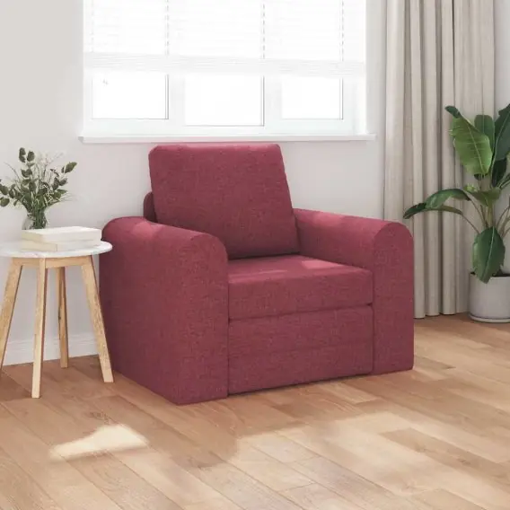 Sofa łóżko 2 w 1 burgundowa 98x71x83 cm materiał Lumarko! - Hurtownia wielobranżowa Lumarko Ekspresowa dostawa