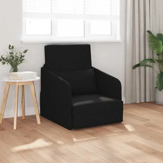 Cena promocyjna Sofa łóżko 2 w 1 Czarna 65x80x83 cm Tkanina Lumarko! - Hurtownia wielobranżowa Lumarko