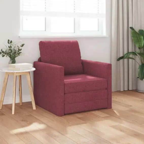 Najlepsza cena Sofa łóżko 2 w 1 Czerwony winny 74x77x81 cm Tkanina Lumarko! - Hurtownia wielobranżowa Lumarko