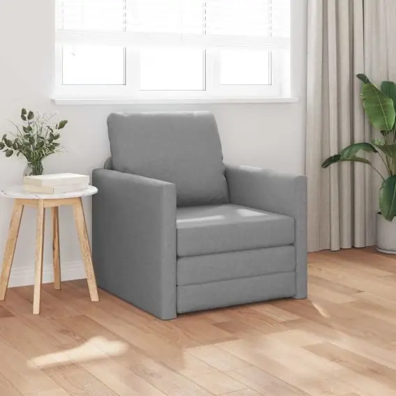 Szybka dostawa Sofa łóżko 2 w 1 jasnoszare 74x77x81 cm Tkanina Lumarko! - Hurtownia wielobranżowa Lumarko