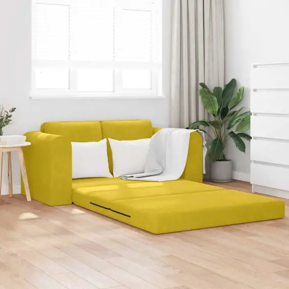 Ostatnia szansa Sofa łóżko 2 w 1 Żółta 148x71x83 cm Welur Lumarko! - Hurtownia wielobranżowa Lumarko