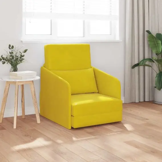 Popularny Sofa Łóżko 2 w 1 Żółta 65x80x83 cm Welur Lumarko! - Hurtownia wielobranżowa Lumarko