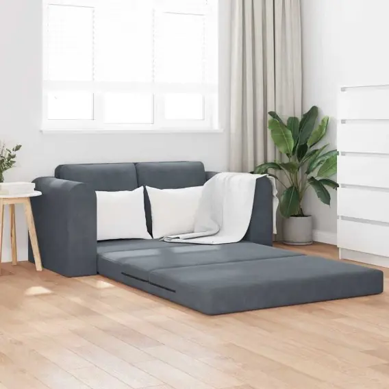 Ostatnia szansa Sofa łóżko 2-w-1 Ciemnoszara 148x71x83 cm Welur Lumarko! - Hurtownia wielobranżowa Lumarko