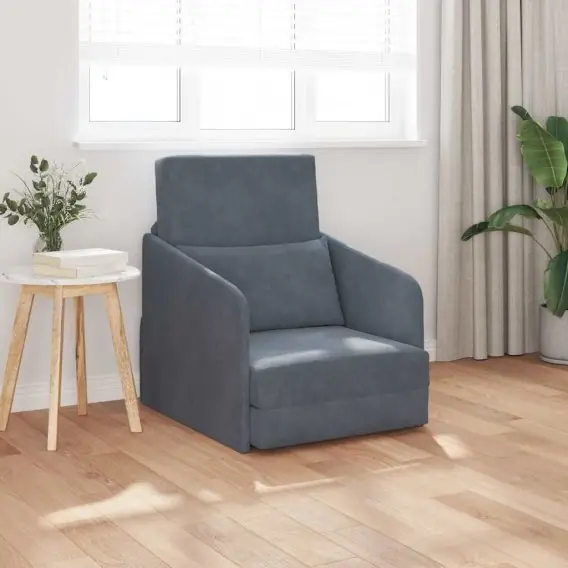 Sofa łóżko 2-w-1 Ciemnoszara 65x80x83 cm Welur Lumarko! - Hurtownia wielobranżowa Lumarko Taniej