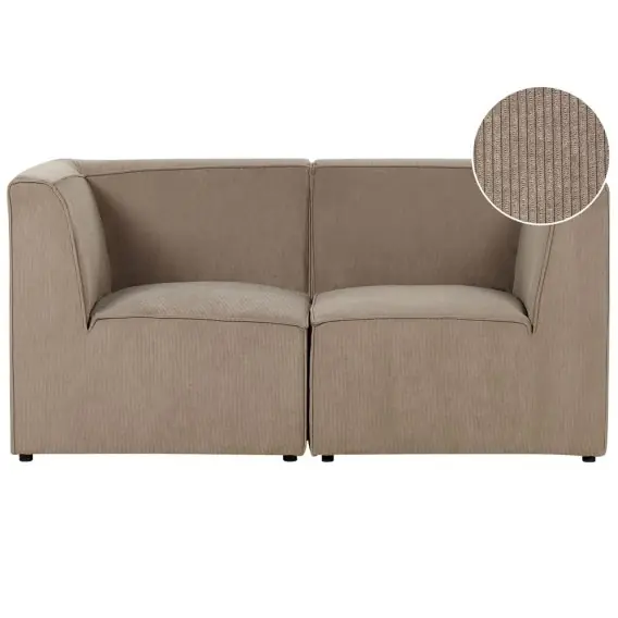 Kup online Sofa modułowa 2-osobowa sztruksowa beżowoszara LEMVIG Lumarko
