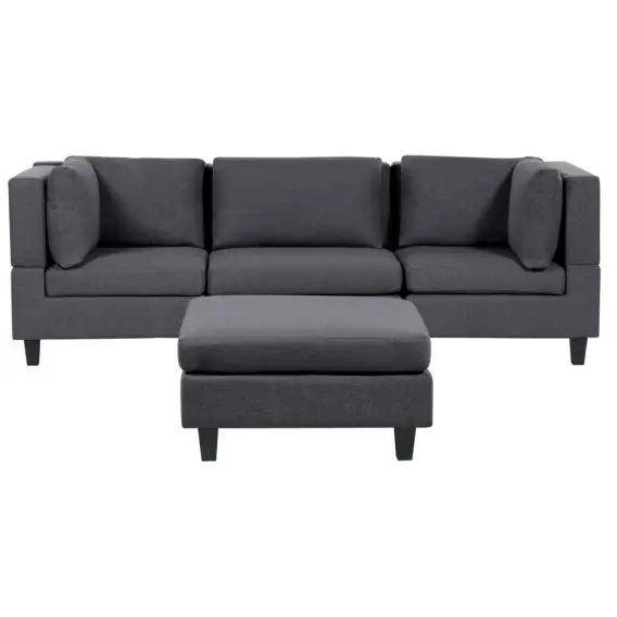 Najlepsza cena Sofa modułowa 3-osobowa z otomaną ciemnoszara UNSTAD Lumarko