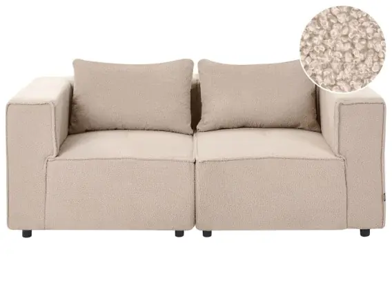 Sofa modułowa dla 2 osób AXEBO Beżowy Boucle - Hurtownia wielobranżowa Lumarko Hit sprzedaży