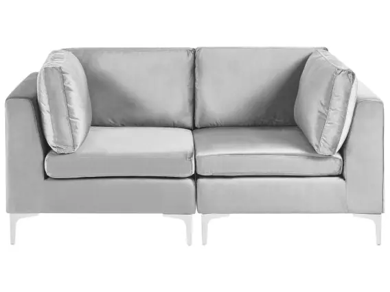 Hit cenowy Sofa modułowa dla 2 osób EVJA Szary Welur - Hurtownia wielobranżowa Lumarko