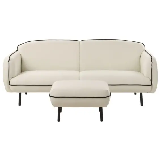 Nowy Sofa trzyosobowa z otomaną jasnobeżowa TONSBERG Lumarko