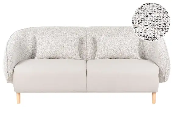 Wyprzedaż Sofa UMEA Jasnobeżowy 3-osobowa Tkanina Drewno Lumarko
