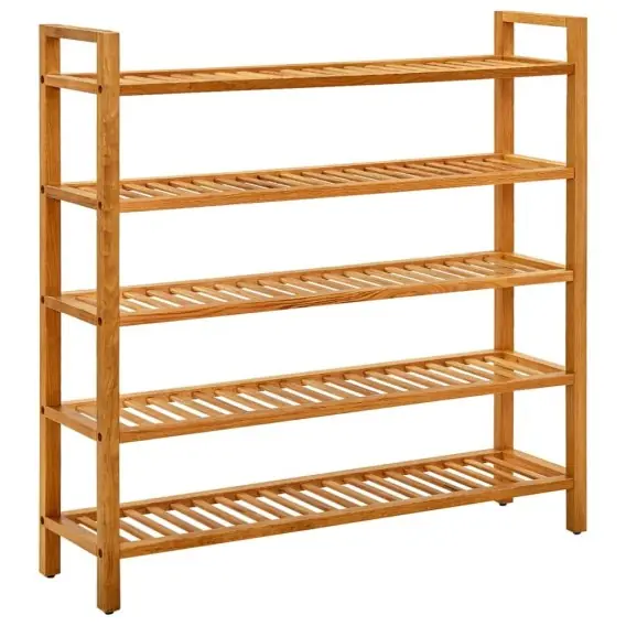 Nie przegap Stojak na buty z 5 półkami, 100x27x100 cm, lite drewno dębowe Lumarko! - Hurtownia wielobranżowa Lumarko