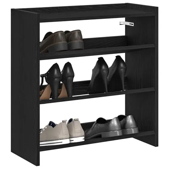 Stojak na buty, czarna, 60x25x62 cm, materiał drewnopochodny Lumarko! - Hurtownia wielobranżowa Lumarko Zniżka