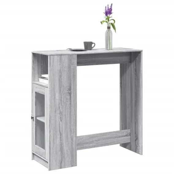 Ekspresowa dostawa Stolik barowy z przegrodami, szary dąb sonoma, 101x40x103,5 cm Lumarko! - Hurtownia wielobranżowa Lumarko