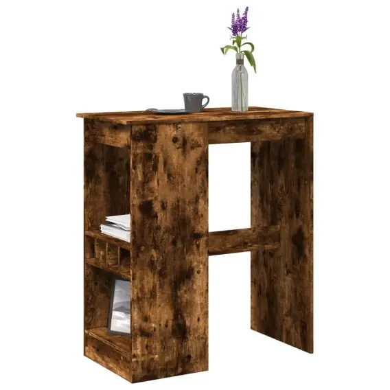 Stolik barowy z przegródkami, przydymiony dąb, 90x47,5x103,5 cm Lumarko! - Hurtownia wielobranżowa Lumarko Niska cena