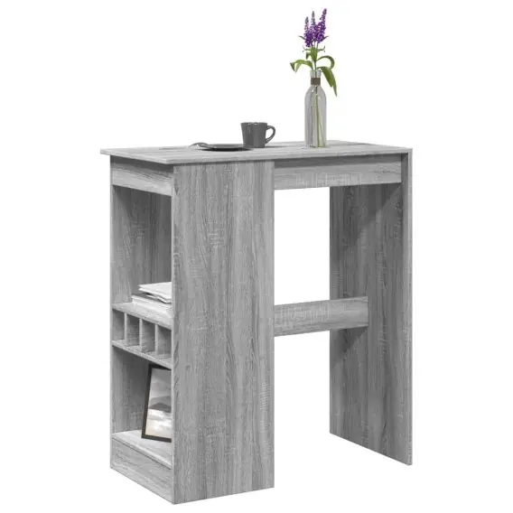 Stolik barowy z przegródkami, szary dąb sonoma, 90x47,5x103,5cm Lumarko! - Hurtownia wielobranżowa Lumarko Wysoka jakość
