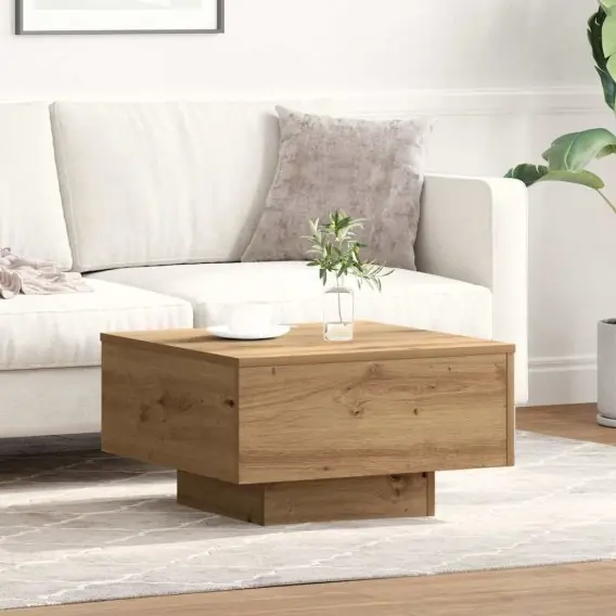 Stolik kawowy Artisian Dąb 55x55x31 cm z drewna inżynieryjnego Lumarko! - Hurtownia wielobranżowa Lumarko Tylko dziś