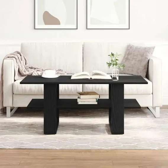 Wyprzedaż Stolik kawowy Czarny Dąb 102x55x42 cm Materiał drewnopochodny Lumarko! - Hurtownia wielobranżowa Lumarko