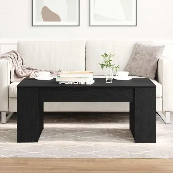 Stolik kawowy czarny dąb 102x55x42 cm Materiał drewnopochodny Lumarko! - Hurtownia wielobranżowa Lumarko Łatwy zwrot