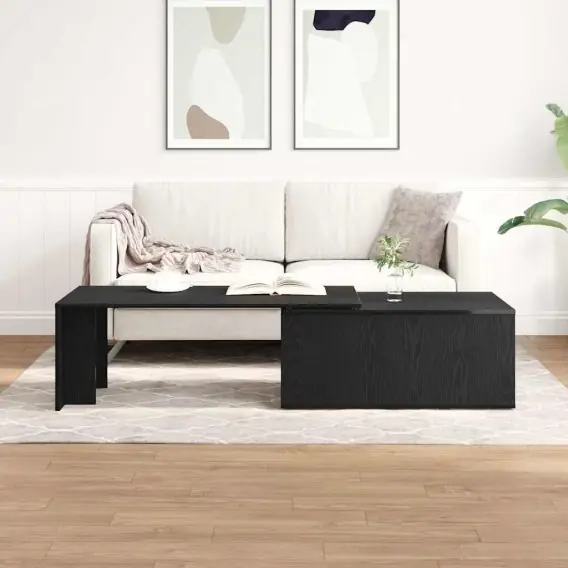 Nie przegap Stolik kawowy Czarny Dąb 150x50x35 cm z drewna inżynieryjnego Lumarko! - Hurtownia wielobranżowa Lumarko