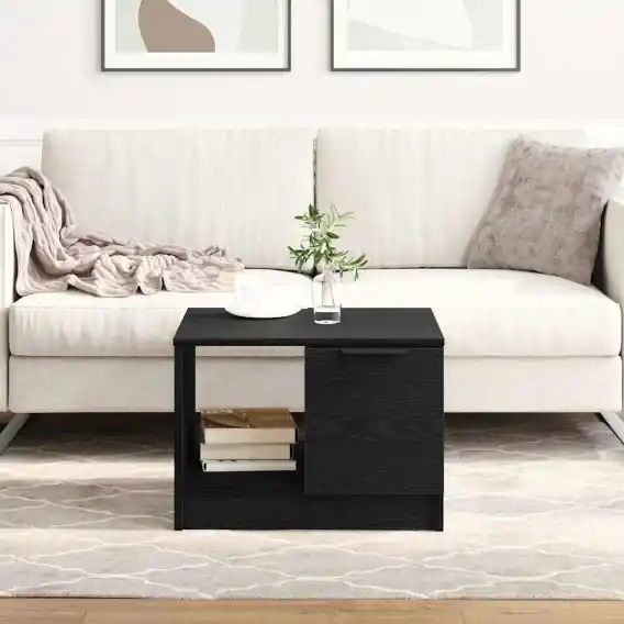 Do wyczerpania zapasów Stolik kawowy Czarny Dąb 50x50x36 cm z drewna inżynieryjnego Lumarko! - Hurtownia wielobranżowa Lumarko