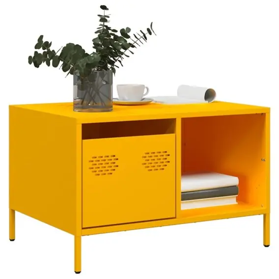 Stolik kawowy musztarda 68,5x50x43,5 cm stal walcowana na zimno Lumarko! - Hurtownia wielobranżowa Lumarko Oferta limitowana