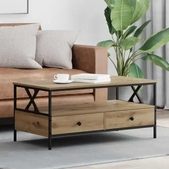 Popularny Stolik kawowy with Drawer dąb artisan 100 x 51 x 45 cm Lumarko! - Hurtownia wielobranżowa Lumarko