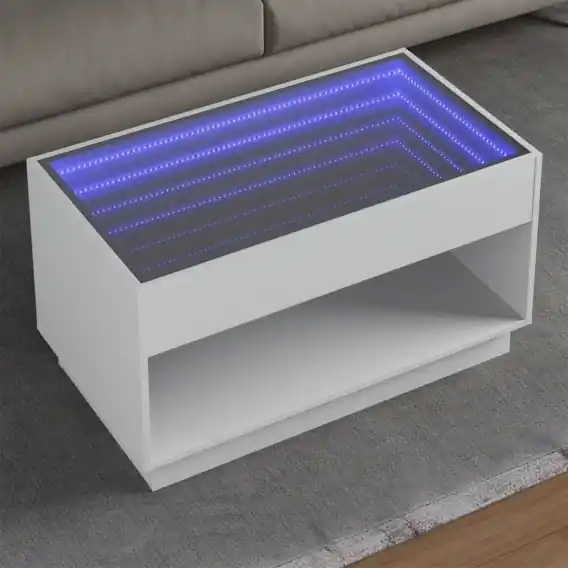Stolik kawowy z LED Infinity, biały, 90x50x50 cm Lumarko! - Hurtownia wielobranżowa Lumarko Oferta czasowa