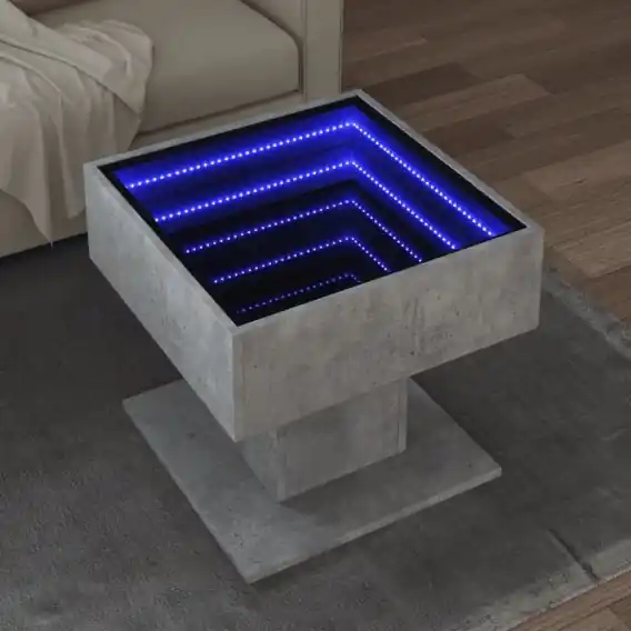 Stolik kawowy z LED, szarość betonu, 50x50x45 cm Lumarko! - Hurtownia wielobranżowa Lumarko Zamów teraz