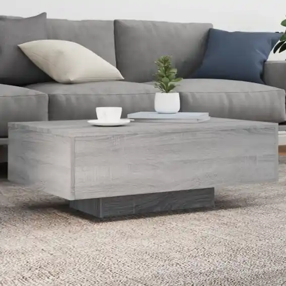 Stolik kawowy z LED, szary dąb sonoma, 85x55x31 cm - Hurtownia wielobranżowa Lumarko Kup teraz