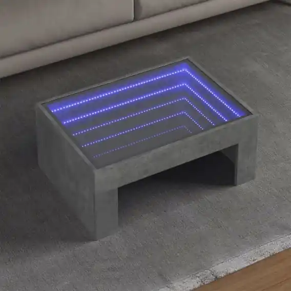 Rabat Stolik kawowy z LED Infinity, szarość betonu, 70x50x30 cm Lumarko! - Hurtownia wielobranżowa Lumarko