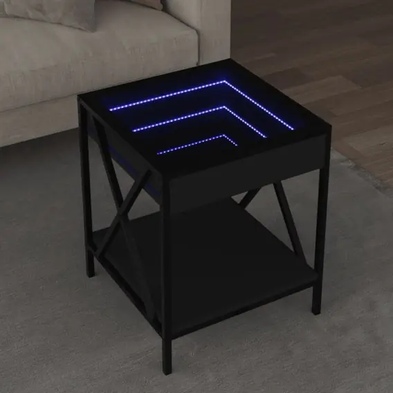 Stolik kawowy z LED Infinity, czarny, 40x40x49 cm Lumarko! - Hurtownia wielobranżowa Lumarko Wysoka jakość