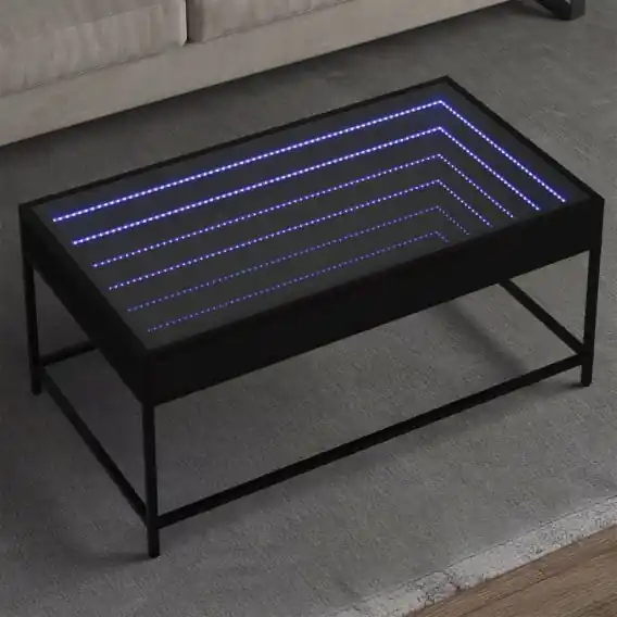 Wyprzedaż Stolik kawowy z LED Infinity, czarny, 90x50x41 cm Lumarko! - Hurtownia wielobranżowa Lumarko